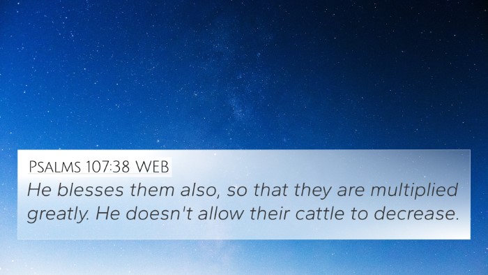 Psalms 107:38 WEB Bible Verse Image