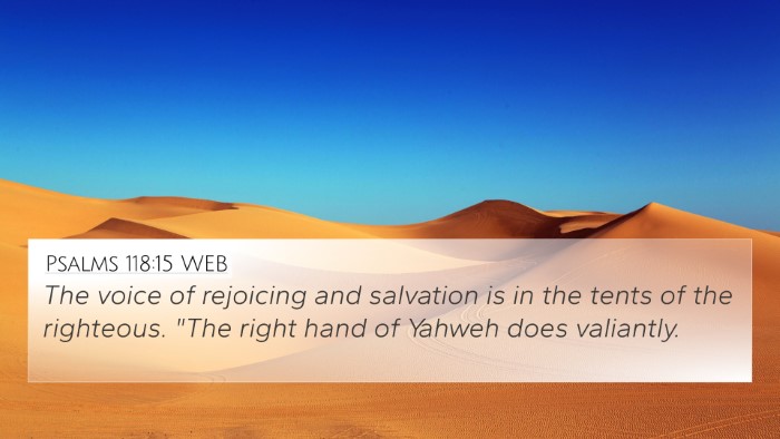 Psalms 118:15 WEB Bible Verse Image