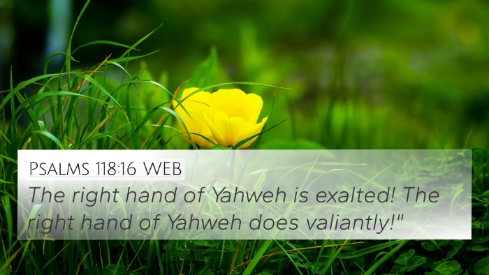 Psalms 118:16 WEB Bible Verse Image