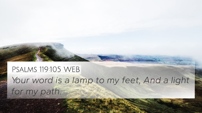 Psalms 119:105 WEB Bible Verse Image