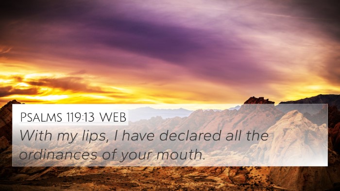 Psalms 119:13 WEB Bible Verse Image