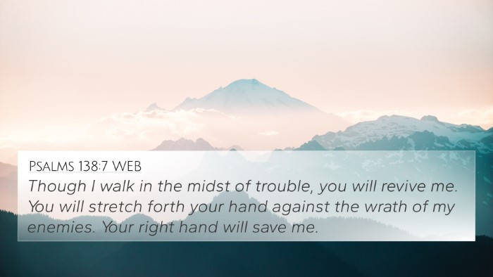 Psalms 138:7 WEB Bible Verse Image