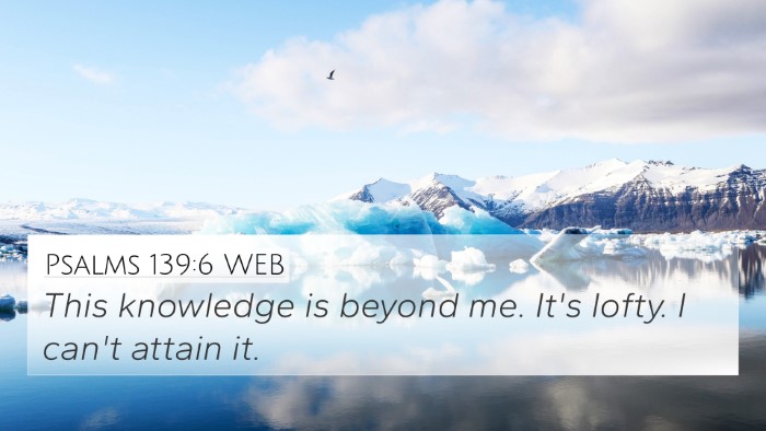 Psalms 139:6 WEB Bible Verse Image