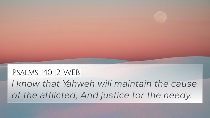 Psalms 140:12 WEB Bible Verse Image