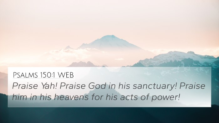 Psalms 150:1 WEB Bible Verse Image