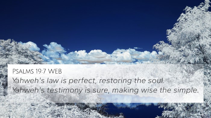 Psalms 19:7 WEB Bible Verse Image