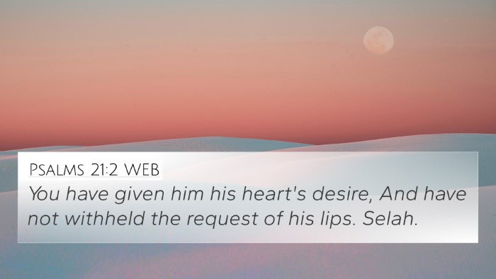 Psalms 21:2 WEB 4K Wallpaper - You have given him his heart's desire, And have - 4K Wallpaper Bible Verse