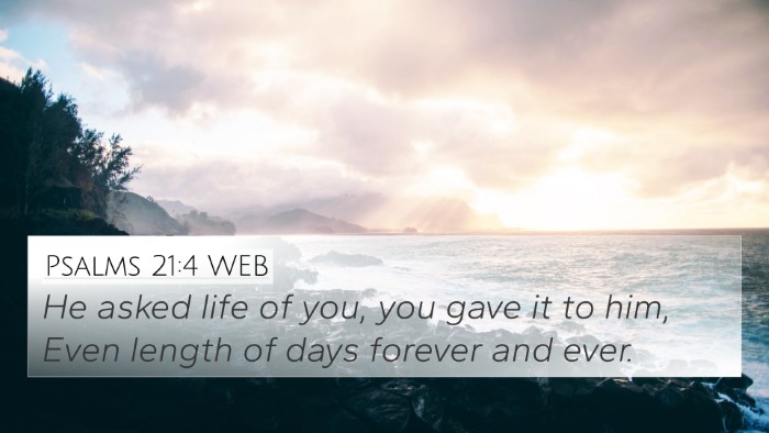 Psalms 21:4 WEB Bible Verse Image