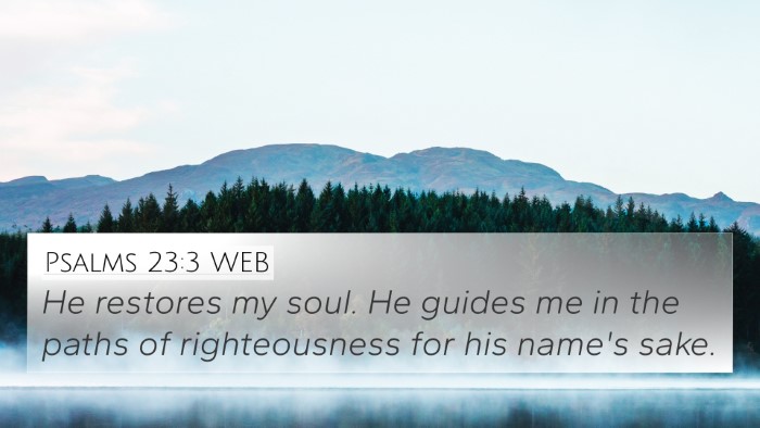 Psalms 23:3 WEB Bible Verse Image