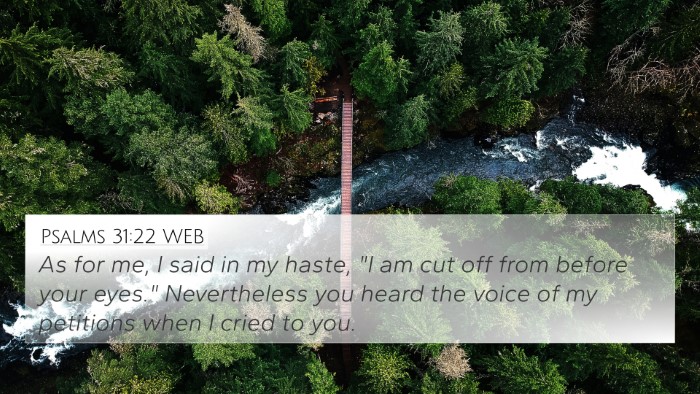 Psalms 31:22 WEB Bible Verse Image