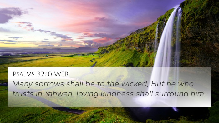 Psalms 32:10 WEB Bible Verse Image