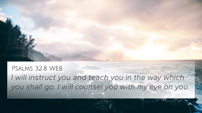 Psalms 32:8 WEB Bible Verse Image