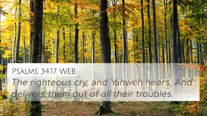Psalms 34:17 WEB Bible Verse Image