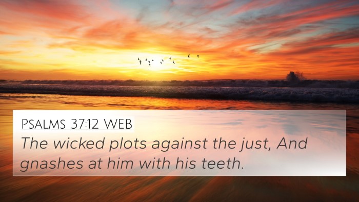 Psalms 37:12 WEB Bible Verse Image