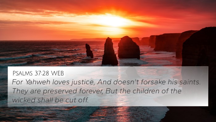 Psalms 37:28 WEB Bible Verse Image