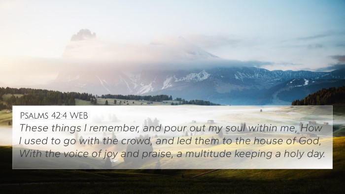 Psalms 42:4 WEB Bible Verse Image