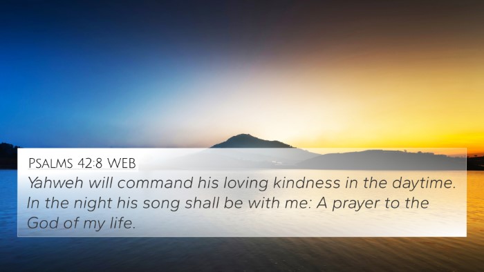 Psalms 42:8 WEB Bible Verse Image