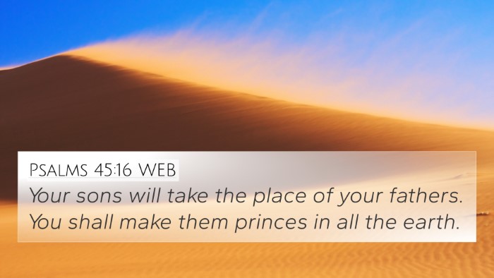 Psalms 45:16 WEB Bible Verse Image
