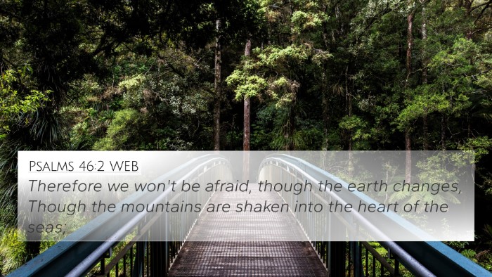 Psalms 46:2 WEB Bible Verse Image