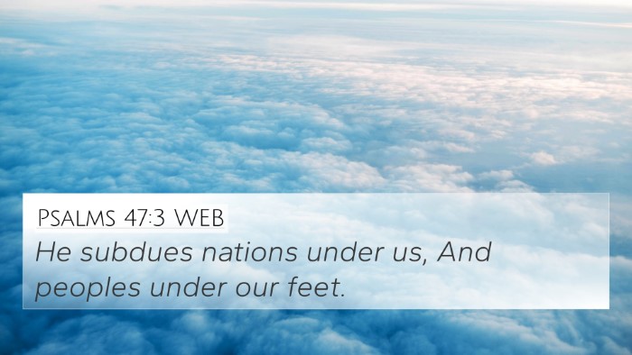 Psalms 47:3 WEB Bible Verse Image