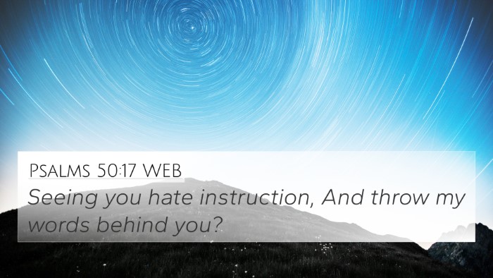 Psalms 50:17 WEB Bible Verse Image