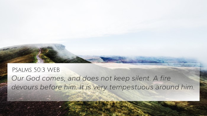 Psalms 50:3 WEB Bible Verse Image