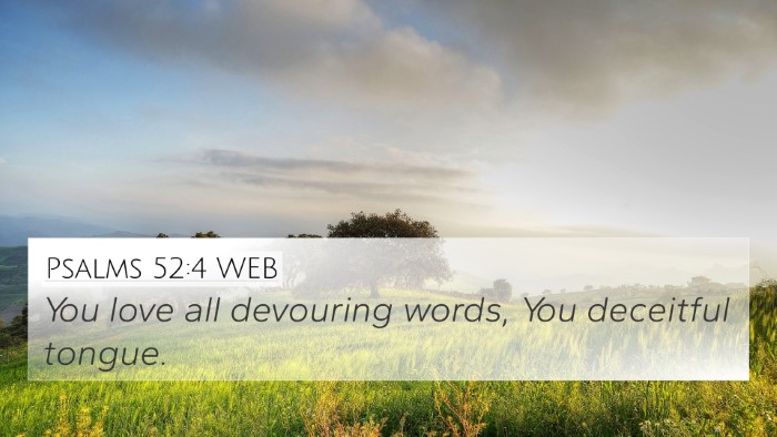 Psalms 52:4 WEB Bible Verse Image