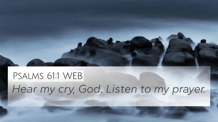 Psalms 61:1 WEB Bible Verse Image