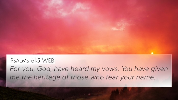 Psalms 61:5 WEB Bible Verse Image