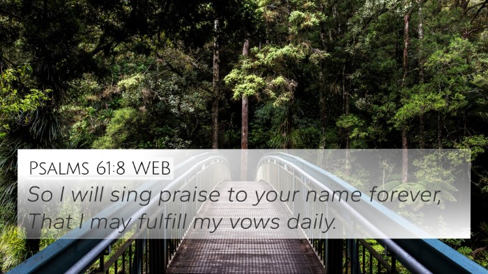 Psalms 61:8 WEB 4K Wallpaper - So I will sing praise to your name forever, That - 4K Wallpaper Bible Verse
