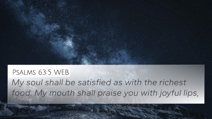 Psalms 63:5 WEB Bible Verse Image