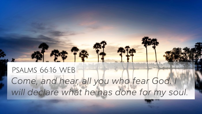 Psalms 66:16 WEB Bible Verse Image