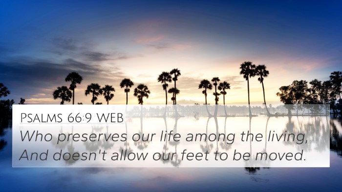 Psalms 66:9 WEB Bible Verse Image