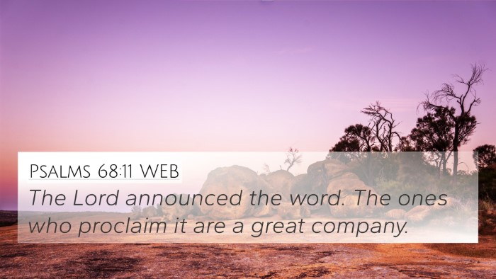 Psalms 68:11 WEB Bible Verse Image