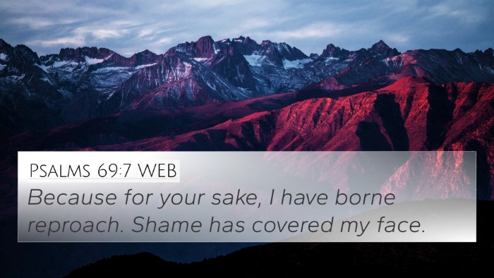 Psalms 69:7 WEB Bible Verse Image
