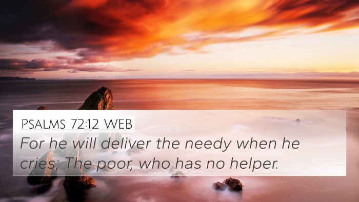Psalms 72:12 WEB Bible Verse Image