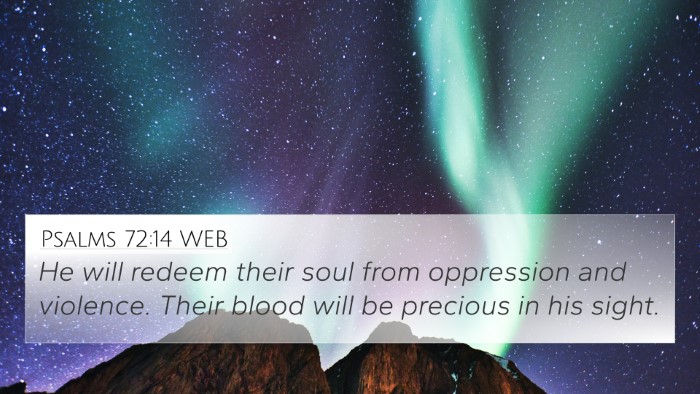Psalms 72:14 WEB Bible Verse Image