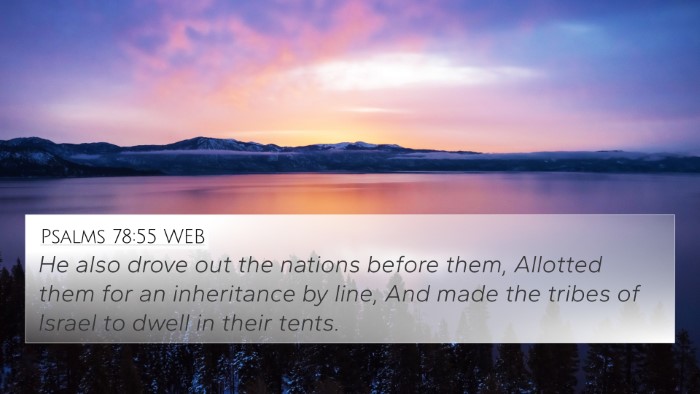 Psalms 78:55 WEB Bible Verse Image