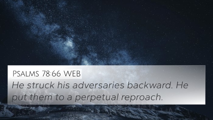 Psalms 78:66 WEB Bible Verse Image