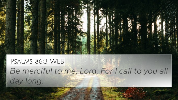 Psalms 86:3 WEB Bible Verse Image