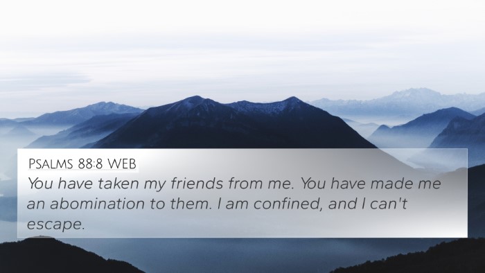 Psalms 88:8 WEB Bible Verse Image