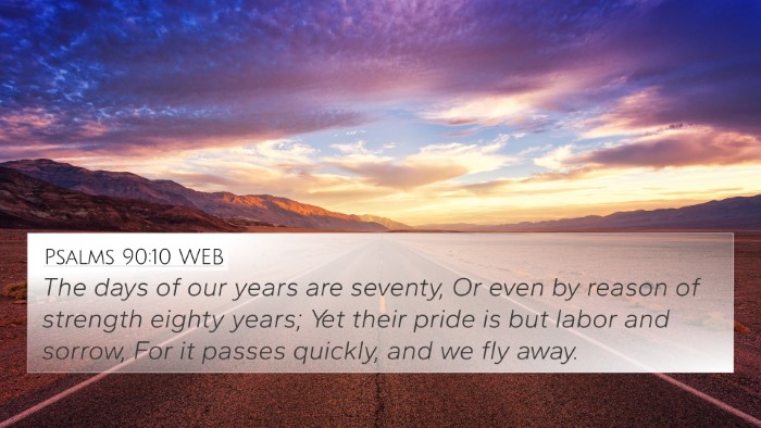Psalms 90:10 WEB Bible Verse Image