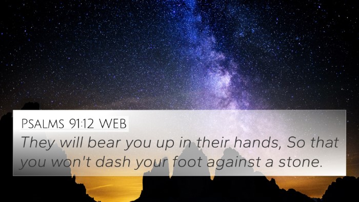 Psalms 91:12 WEB Bible Verse Image