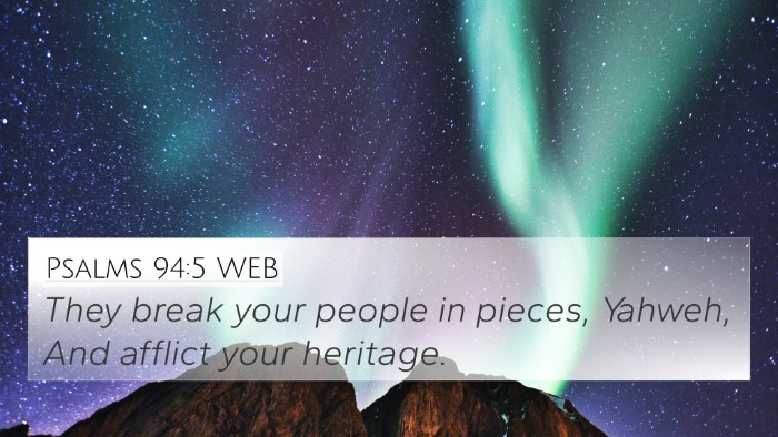Psalms 94:5 WEB Bible Verse Image