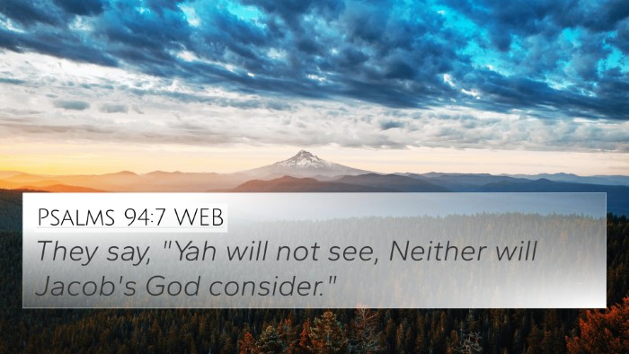 Psalms 94:7 WEB Bible Verse Image