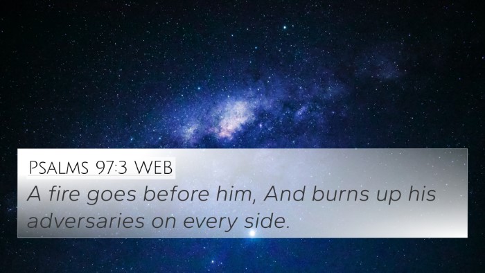 Psalms 97:3 WEB Bible Verse Image