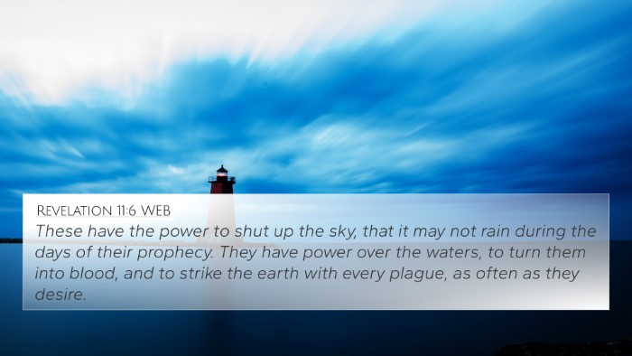 Revelation 11:6 WEB Bible Verse Image
