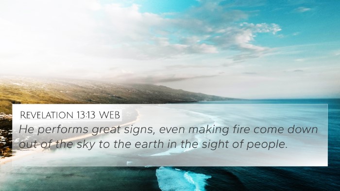 Revelation 13:13 WEB Bible Verse Image