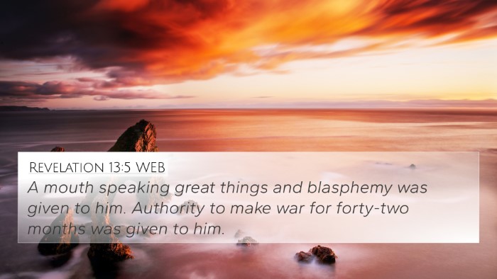 Revelation 13:5 WEB Bible Verse Image