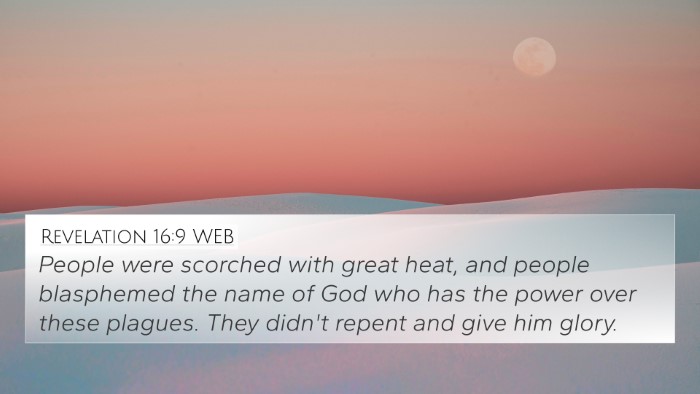 Revelation 16:9 WEB Bible Verse Image
